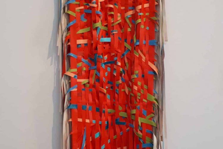 Lori Victor, Woven Work 6, 2020, acrylic on canvas, 148 x 42 cm, purchase price: $950, rental price (per month): $48