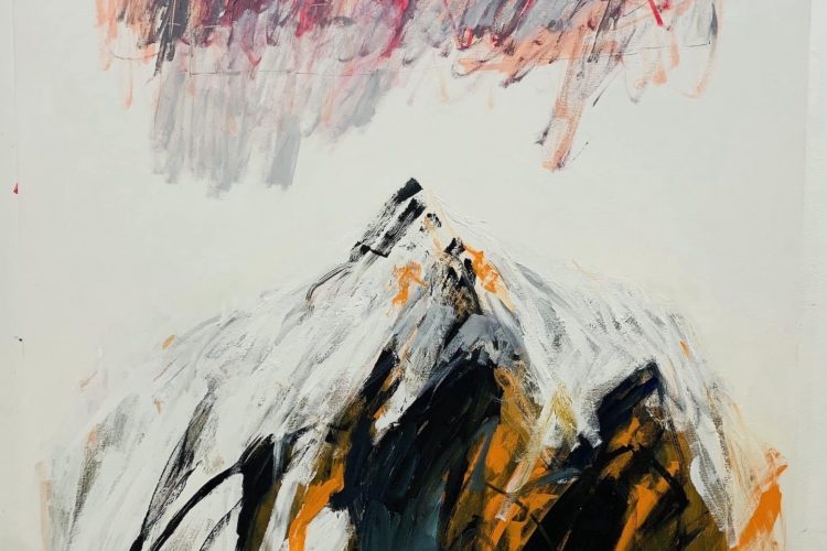 Jose Palacios, A Varitable Mountain, 2022, acrylique sur toile, 91,44 x 121,92 cm prix d’achat: $2,500, prix de location (par mois): $125