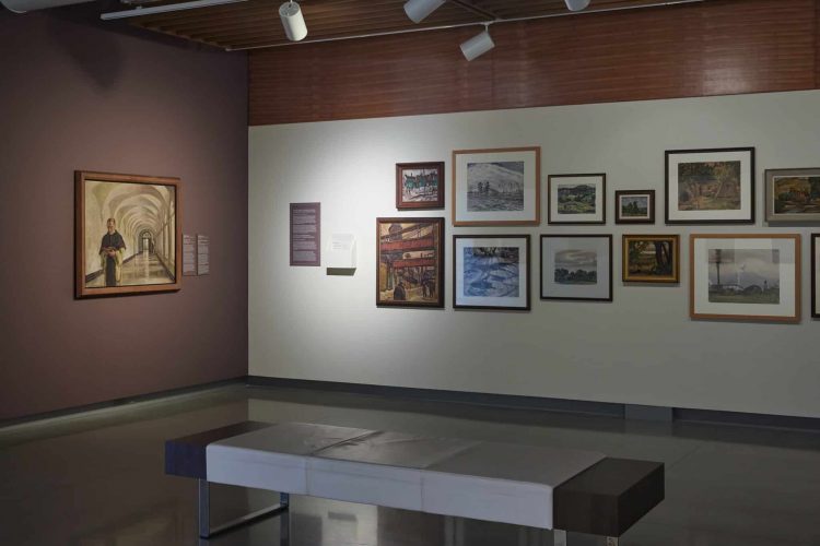Installation view, Wilfrid Flood (1904-1946): A Passion for Pictures, OAG, 2023. Photo: Rémi Thériault