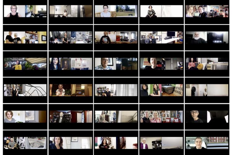 Angelina Barrucco, Portraits in a Time of Social Distancing [Portraits au temps de la distanciation sociale], 2020, 114 photographies numériques (détail de l'installation), gracieuseté de l’artiste.