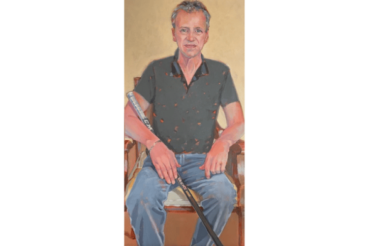 Luc, Client Hospice [Luc, client des soins palliatifs], 2021, Acrylique sur toile, 101,6 cm x 50,8 cm