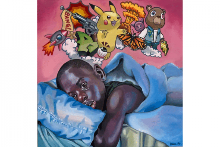 Alex Mushyirahamwe, This one is for the dreamers. 2024. Oil on canvas. Courtesy of artist.