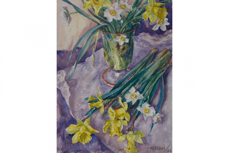 Wilfrid Flood, Narcissus [Narcisses], 1933, aquarelle et mine de plomb sur papier. Collection de la Galerie d'art d'Ottawa : don de Frances Flood, 2016.