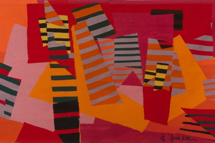 York  Wilson, Gidai  Matsuri  [Jidai  Matsuri],  1970,  tapisserie  en  laine  tissée,  Collection  de  la  Galerie  d’art  d’Ottawa,  don  de  la  York  Wilson  Foundation,  2014.