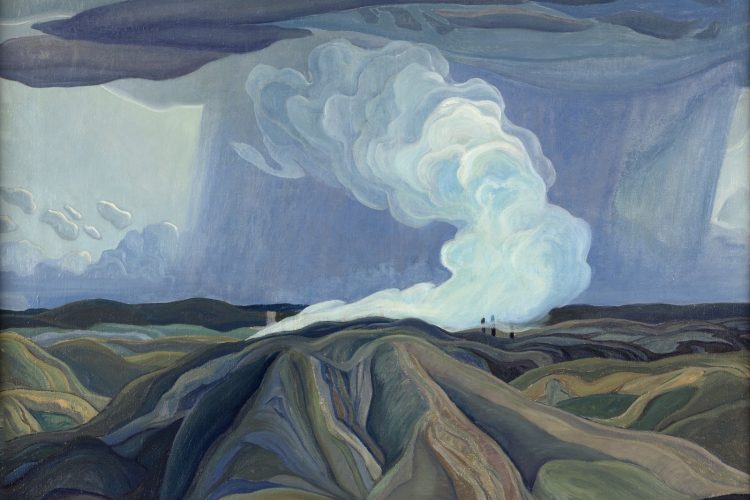 Franklin Carmichael, In the Nickel Belt, 1928, oil on canvas. Firestone Collection of Canadian Art, the Ottawa Art Gallery. Donated to the City of Ottawa by the Ontario Heritage Foundation.