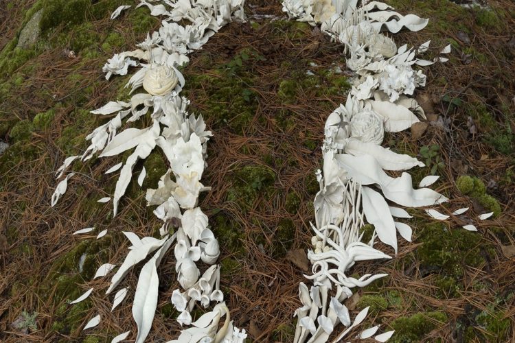 Barbara Brown et Cynthia O’Brien, Ontario, Body and Spirit [Le corps et l’esprit], 2025, pigments d’archivage sur chiffon de coton. Deuxième : Créativité dans la communication de la recherche.