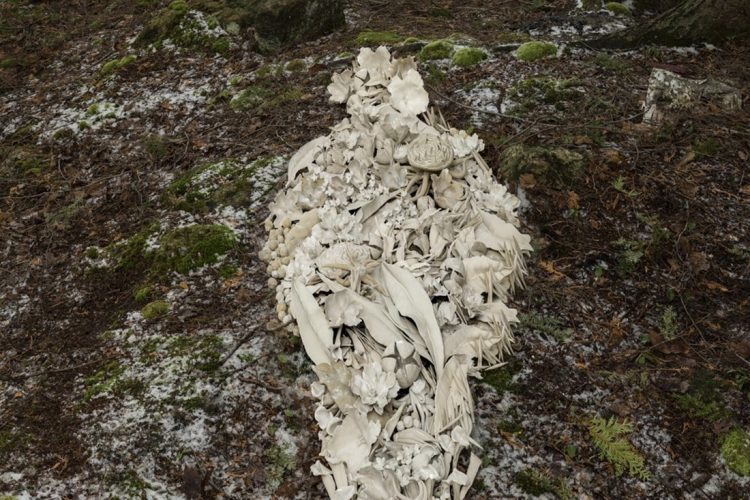 Barbara Brown et Cynthia O’Brien, Ontario, Body and Spirit [Le corps et l’esprit], 2025, pigments d’archivage sur chiffon de coton. Deuxième : Créativité dans la communication de la recherche.