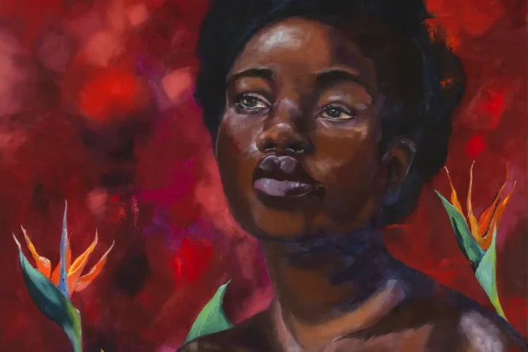 Kouka, nou bouke (créole), 2025, huile sur toile, 60,96 x 71,12 cm