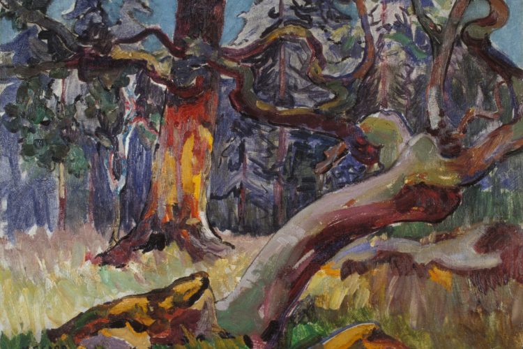 Emily Carr, Sunlight in the Forest [Soleil dans la forêt], v. 1912, huile sur lin. Collection Firestone d’art canadien, Galerie d’art d’Ottawa. Don de la Fondation du patrimoine ontarien à la Ville d’Ottawa.