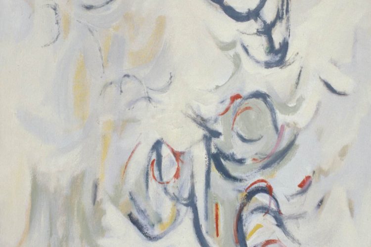 Takao Tanabe, On Greener Hillsides [De plus vertes collines], 1958, huile sur toile. Collection Firestone d’art canadien, Galerie d’art d’Ottawa. Don de la Fondation du patrimoine ontarien à la Ville d’Ottawa.