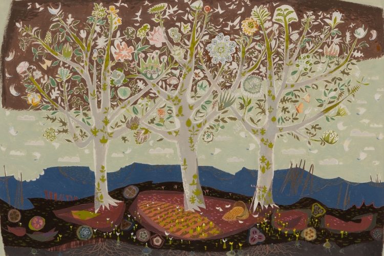 Franklin Arbuckle, French Tapestry No. 1 – Spring, Aubusson, c. 1965, oil on paper, 50.8 x 73.66 cm, Collection of the Royal Bank of Canada. Photo: LF Documentation. Reproduced courtesy of the Estate.