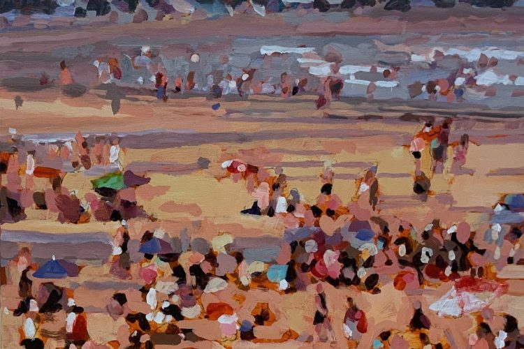 Barbara Ursel, Holiday, 2024, Acrylic on canvas, 40.64x40.64 cm, $690