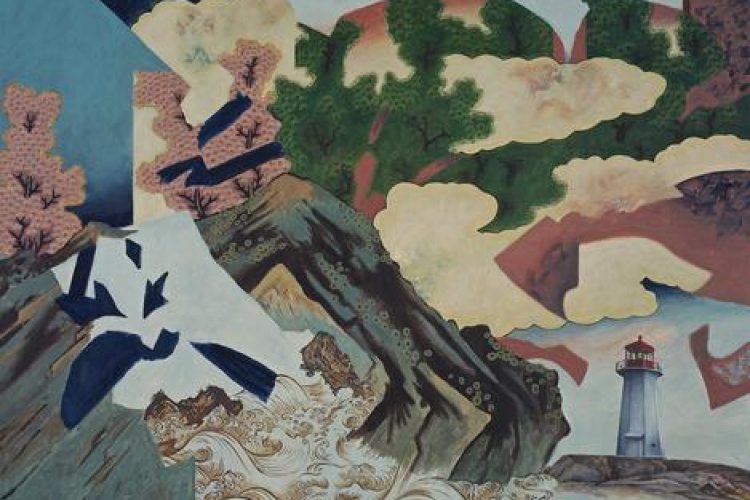Norman Takeuchi, Eastern Rock, acrylique sur toile, 91,3 x 121,5 cm