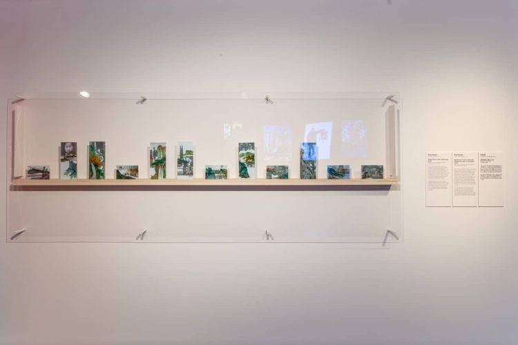 Don Kwan, Reflections in the Landscape, 2022, Glass, wood, photographic print, courtesy of the artist. Photo: Justin Wonnacott.