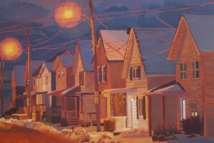 Lauren Mercer-Smail, Rue Papineau at Night, 2024, Oil on canvas, 45.72 x 35.56 cm, $1200