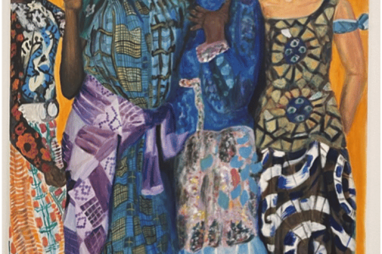 Mesoma Onyeagba, A Funny Conversation, 2020, 30x40” acrylique sur toile