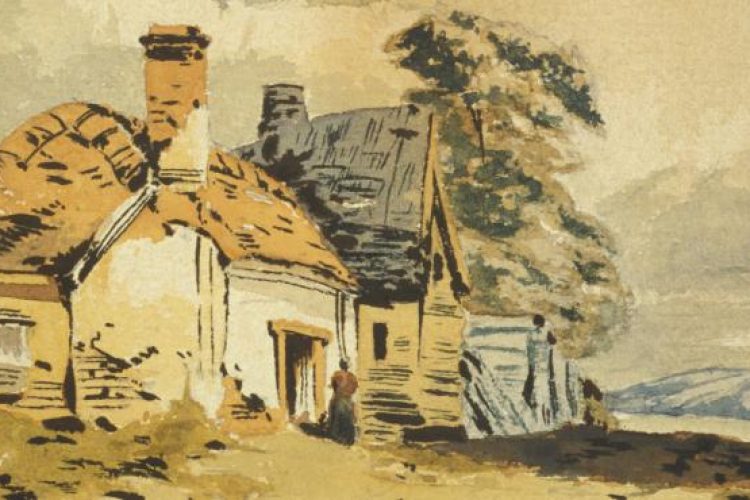 J.E.H. MacDonald, Farm House, 1889, watercolour and ink on paper, 11 x 16.5 cm. Firestone Collection of Canadian Art, Ottawa Art Gallery. Donated to the City of Ottawa by the Ontario Heritage Foundation.