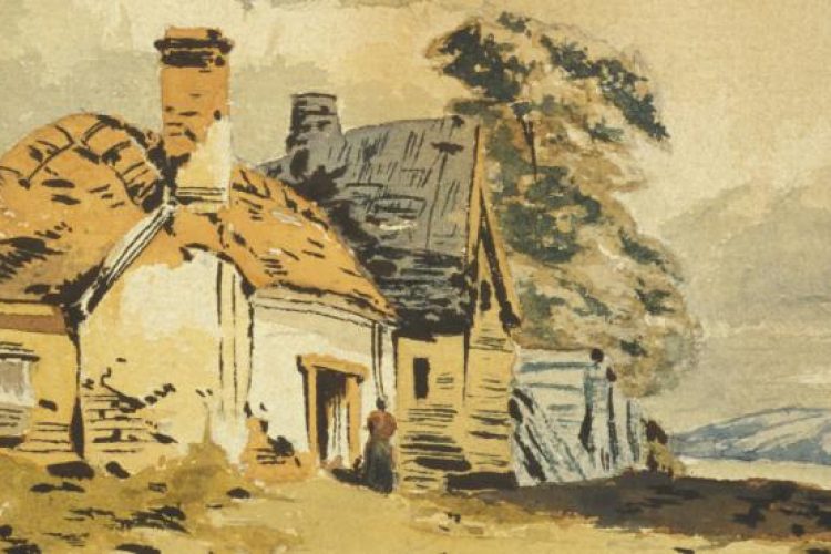 J.E.H. MacDonald, Farm House, 1889, watercolour and ink on paper, 11 x 16.5 cm. Firestone Collection of Canadian Art, Ottawa Art Gallery. Donated to the City of Ottawa by the Ontario Heritage Foundation.