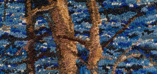 spill (after Tom Thomson’s “The Canoe”), 2022, Hudson Bay Company (HBC) blankets, burlap
Photo:  Rachel Topham Photography.