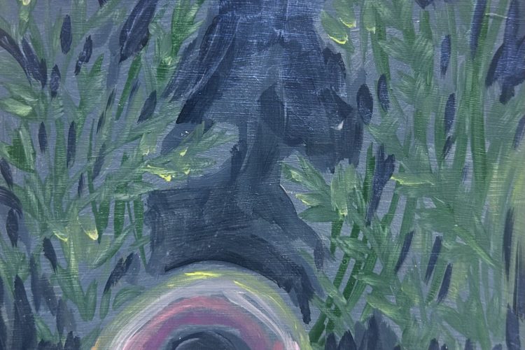 Manon Labrosse, Stride, 2020, Acrylic on wood panel, 15x20 cm